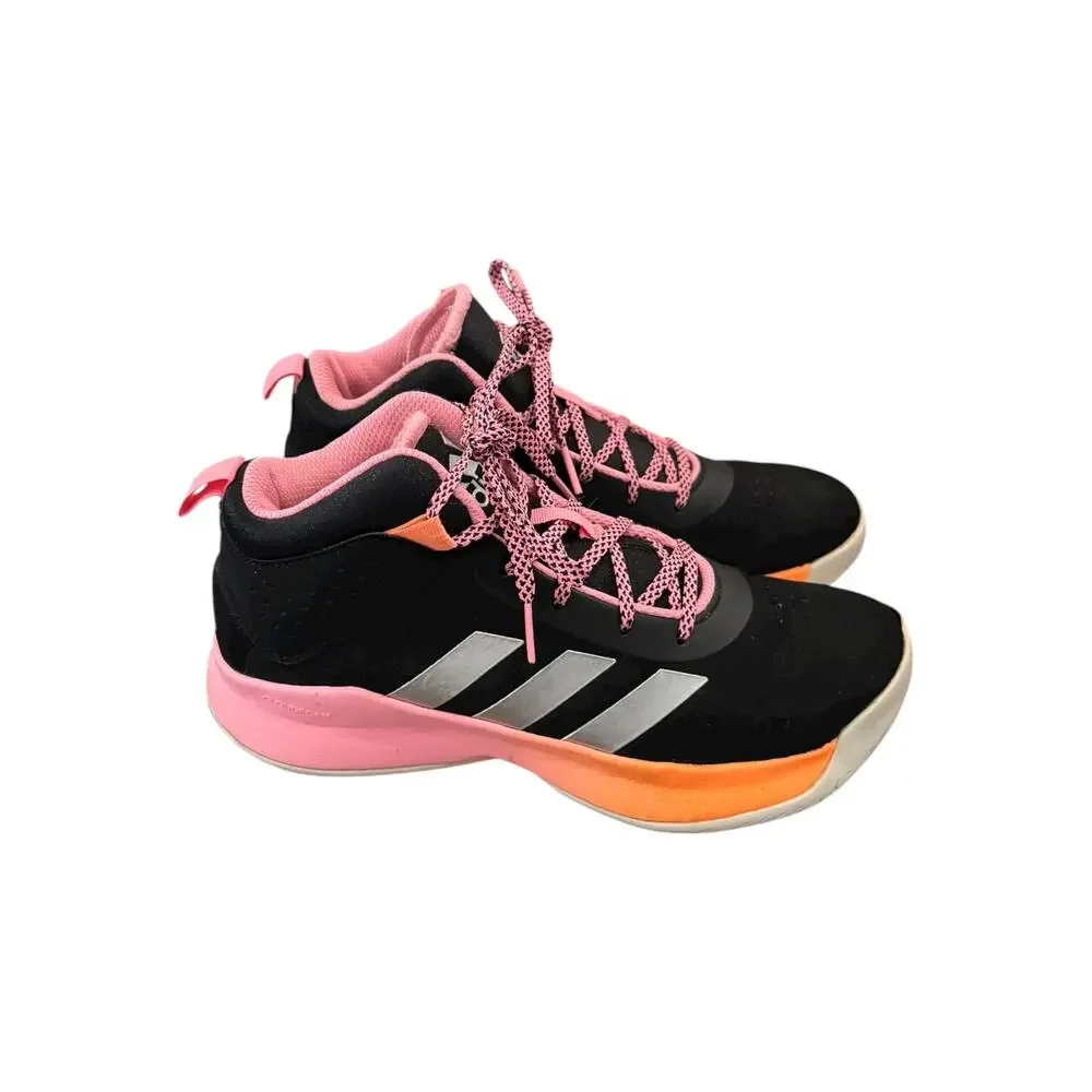 adidas Cross Em Up 5 K Wide Basketball Shoes Girls 6 Black Pink GX4793